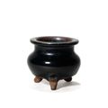 A very rare and small yaozhou black glazed censor, Jin Dynasty (AD1115-1234)