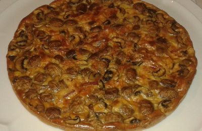 Clafoutis au bacon et aux champignons