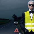 Karl  Lagerfeld et la sécurité routière