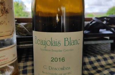 Beaujolais blanc : Georges Descombes 2016, Puisseguin Saint Emilion : Fleur de Roques 2015