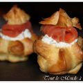 Mini choux à la chantilly à l'aneth et saumon fumé 