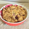 Crumble framboises rhubarbe