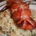 mon menu de saint valentin #2 : poulet au bacon,risotto aux champignons