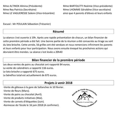 Compte-rendu de la réunion du 19.01.2018