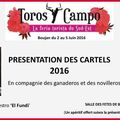 TOROS Y CAMPO - modification de la date de présentation des cartels