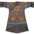 An embroidered brown  dragon robe, China, 19th ct