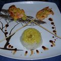 Brochettes de crevettes au curry