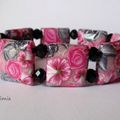 Parure en fimo rose-noire 