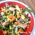 Salade composée : lentilles vertes du Puy en Velay, quinoa, salicornes ..... 