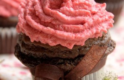 Cupcakes "tout bio" chocolat-framboise