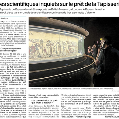 REVUE DE PRESSE NORMANDE au 19 juillet 2025: la Tapisserie de Bayeux en Angleterre? Partira ou partira pas?