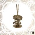 Pendentif Style Vintage Carroussel Métal Couleur Bronze