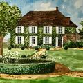 Aquarelle de maison de famille