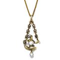 Gold, enamel, baroque pearl and diamond pendant, 1880s