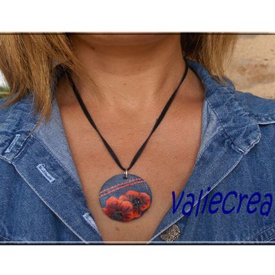 pendentif coquelicot et jean's !