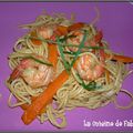 Nouilles sauté aux crevettes et légumes (diététique)