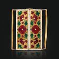 An enamelled gold belt buckle, North India, 1650-1700