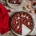 Tarte tout chocolat aux fraises