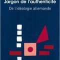 Jargon de l’authenticité de Theodor W. Adorno 