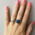 Bague "Bulle de résine" bleue