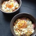 Oeuf au four jambon et chèvre bûche 