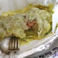 Papillotes de saumon aux courgettes et ravioles du Dauphiné #carnet estival