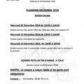 plannings Décembre 2018