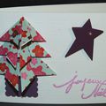 Un sapin en origami ... une étoile ... une mini-carte de Noël !