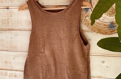 Tuto tricot : un débardeur , top sans manche  d'été en Phil coton 3 de Phildar
