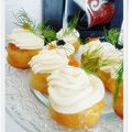 Idées fêtes: mini cupcakes saumon fumé et aneth pour l'apéritif......