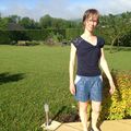 Mon short Châtaigne en denim à papillons