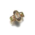 Gold Enamel and Opal Scarf Clip, Fouquet, 1900s