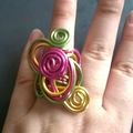 Bague rose/vert/or