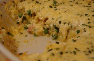 On reprend les bonnes habitudes ... ou le gratin de purée aux petits pois