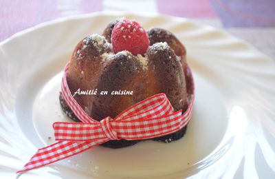 Moelleux chocolat blanc-framboise à la rose