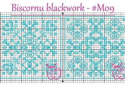 Grille biscornu blackwork #M09