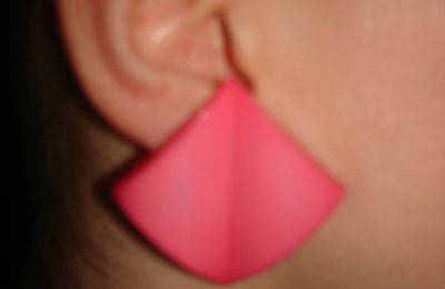 Boucles d'oreilles double triangle rose