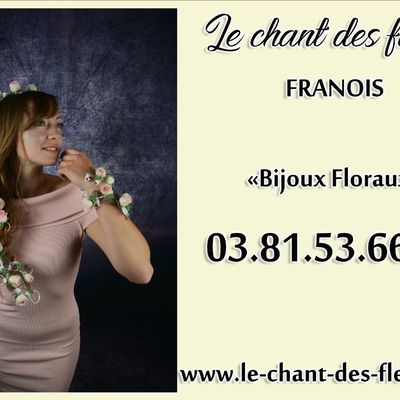 Votre fleuriste "le chant des fleurs" et 11 talent vous présente les bijoux floraux