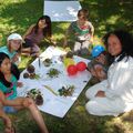 Dernier Cours de l'année le mecredi 26 juin, dans les jardins de l'écomusée à Montagne...une touche de Land 'art pour le goûter.