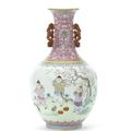 A famille rose vase, Shen de tang zhi mark, Daoguang period (1821-1850)