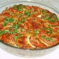le gratin   de riz aux tomates et mozzrella
