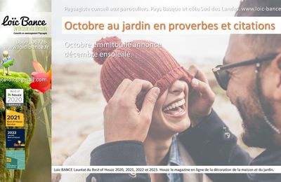 👨‍🌾 Octobre en proverbes et citations au jardin. Paysagiste Pays Basque Paysagiste Landes.