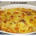 CLAFOUTIS DE POTIRON A LA SAUGE ET AUX LARDONS