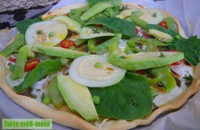 Tarte méli-mélo de légumes verts