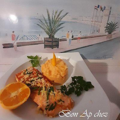 Saumon et bar citronnés et purée PDT carottes, et la perte d'une amie blogueuse 