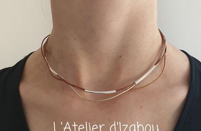 Collier ras de cou cuirs métallisés !