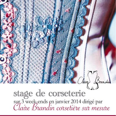 Prochain stage de corseterie sur 3 week ends en janvier 2014