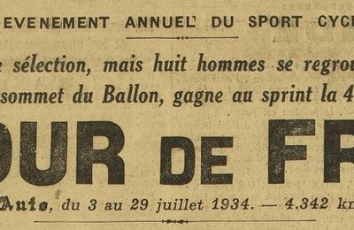 Tour de France 1934 (2e partie) : Ballon d'Alsace & Belfort ville étape 