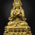 A gilt-bronze figure of Vajradhara, Ming dynasty, 15th century