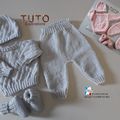 TUTO tricot bb FACILE et PREMA BOUTIQUE bebe modele layette bébé et patron a tricoter Explications brassière, bonnet, chaussons